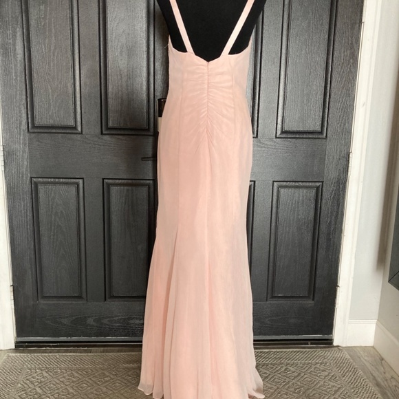 WHITE FOR VERA WANG Blush Pink  Chiffon Ruffle Dress - Picture 2 of 6